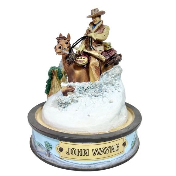 Franklin Mint John Wayne Hand Painted Sculptures Lot 4 Glass Globe Mint Cond - Picture 8 of 11